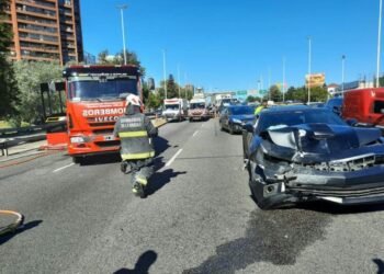 CHOQUE MÚLTIPLE EN LA GENERAL PAZ: ACTÚA EL SAME CON UNIDADES TERRESTRES Y AÉREAS