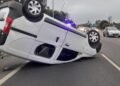 Dos heridos tras el vuelco de una camioneta en la avenida General Paz